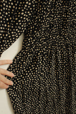 LOFT Black and Tan Dot Maxi Dress | XL