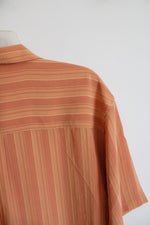 D&E Collection Orange Striped Button Down Shirt | L