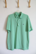 Vineyard Vines Green & Pink Striped Polo Shirt | L