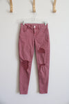 American Eagle Next Level Stretch Pink Ripped Jeans | 0 Short