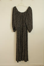 LOFT Black and Tan Dot Maxi Dress | XL