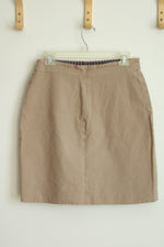 Elie Tahari Khaki Button Down Stretch Skirt | M