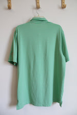 Vineyard Vines Green & Pink Striped Polo Shirt | L