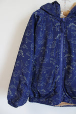 Stars & Rockets Blue Dinosaur Print Fur Lined Jacket | 6