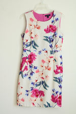 Lands' End Ivory Floral Print Sleeveless Dress | 10