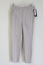 NEW Nikki K Ankle Length Tan Plaid Fitted Chino Pants | S