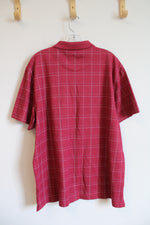 Van Heusen Red Plaid Polo Shirt | XL
