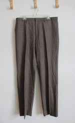 Banana Republic Classic Fit Brown Houndstooth Wool Dress Pants | 36X34