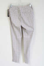 NEW Nikki K Ankle Length Tan Plaid Fitted Chino Pants | S