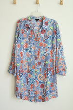 Talbots Seahorse Beach Print Shirt Dress | M