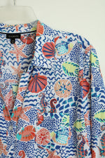 Talbots Seahorse Beach Print Shirt Dress | M