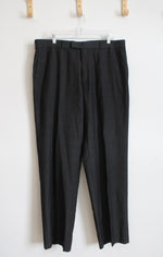 Perry Ellis Portfolio Charcoal Gray Plaid Dress Pants | 38X34