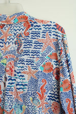 Talbots Seahorse Beach Print Shirt Dress | M