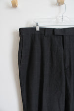 Perry Ellis Portfolio Charcoal Gray Plaid Dress Pants | 38X34