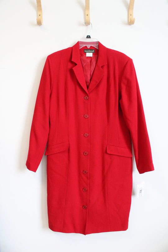 NEW Harve Benard Vintage Red Wool Trench Coat | 16