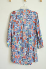Talbots Seahorse Beach Print Shirt Dress | M