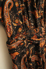 NEW Perceptions NY Brown and Orange Paisley Wrap Dress | L