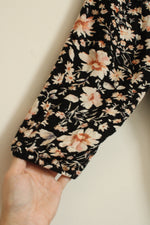 NEW American Eagle Black and Peach Floral Square Neck Dress | M