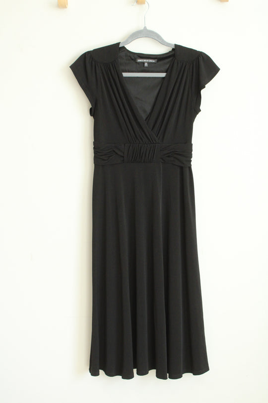 Jones Wear Dress Black Sleeveless V-Neck Ruched Maxi Dress | 6