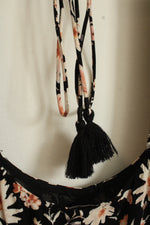 NEW American Eagle Black and Peach Floral Square Neck Dress | M