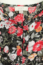 Loft Outlet Black Floral Boho Tunic Blouse | S