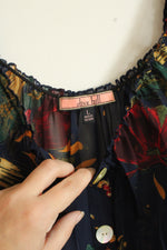 Olive Hill Navy Blue Sheer Floral Layered Dress | L