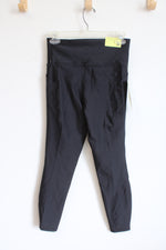 NEW All In Motion 7/8 Length High Rise Pocketed Black Legging | S