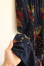 Olive Hill Navy Blue Sheer Floral Layered Dress | L