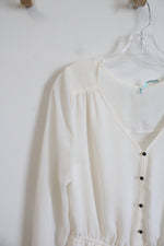 NEW Maurices White Sheer Peplum Top | M