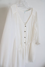 NEW Maurices White Sheer Peplum Top | M