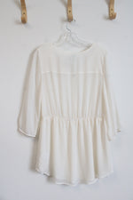 NEW Maurices White Sheer Peplum Top | M