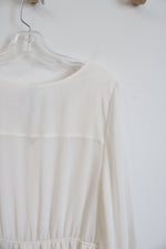 NEW Maurices White Sheer Peplum Top | M