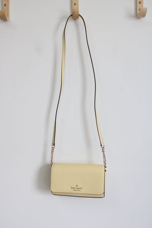 Kate Spade Staci Pale Yellow Small Flap Crossbody Bag & Card Holder