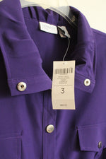 NEW Zenergie by Chico's Purple Shirt Dress with Buttons