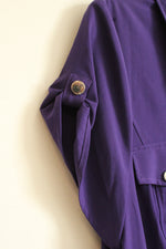 NEW Zenergie by Chico's Purple Shirt Dress with Buttons
