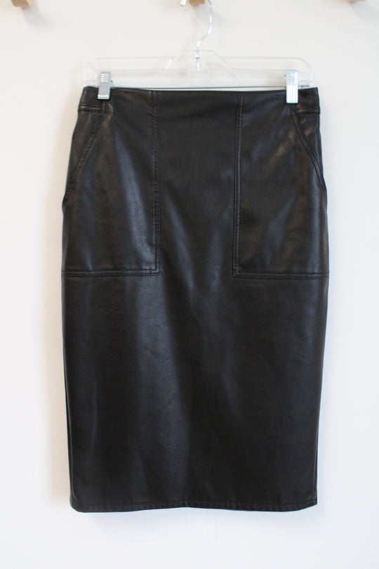 Banana Republic Vegan Leather Midi Skirt | 4