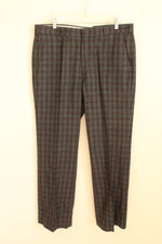 Jaymar Blue Gray and Red Plaid Wool Dress Pants | 38 x 31
