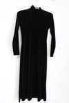 Vintage LT Sport Black Velvet Mock Neck Dress | M Petite