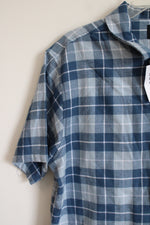 NEW Pacsun Blue Plaid Fleece Button Down Shirt | L