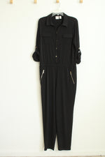 Chico's Black Rolled Tab Sleeves Jumpsuit | 2
