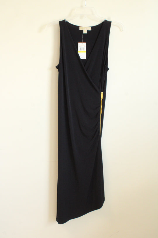 NEW Michael Kors Black Dress with Gold Zipper | M