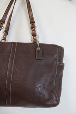 Coach Vintage Chocolate Brown Leather Shoulder Tote F11347 Purse