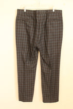Jaymar Blue Gray and Red Plaid Wool Dress Pants | 38 x 31