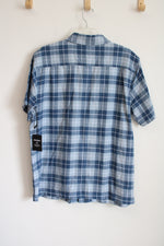 NEW Pacsun Blue Plaid Fleece Button Down Shirt | L