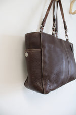 Coach Vintage Chocolate Brown Leather Shoulder Tote F11347 Purse