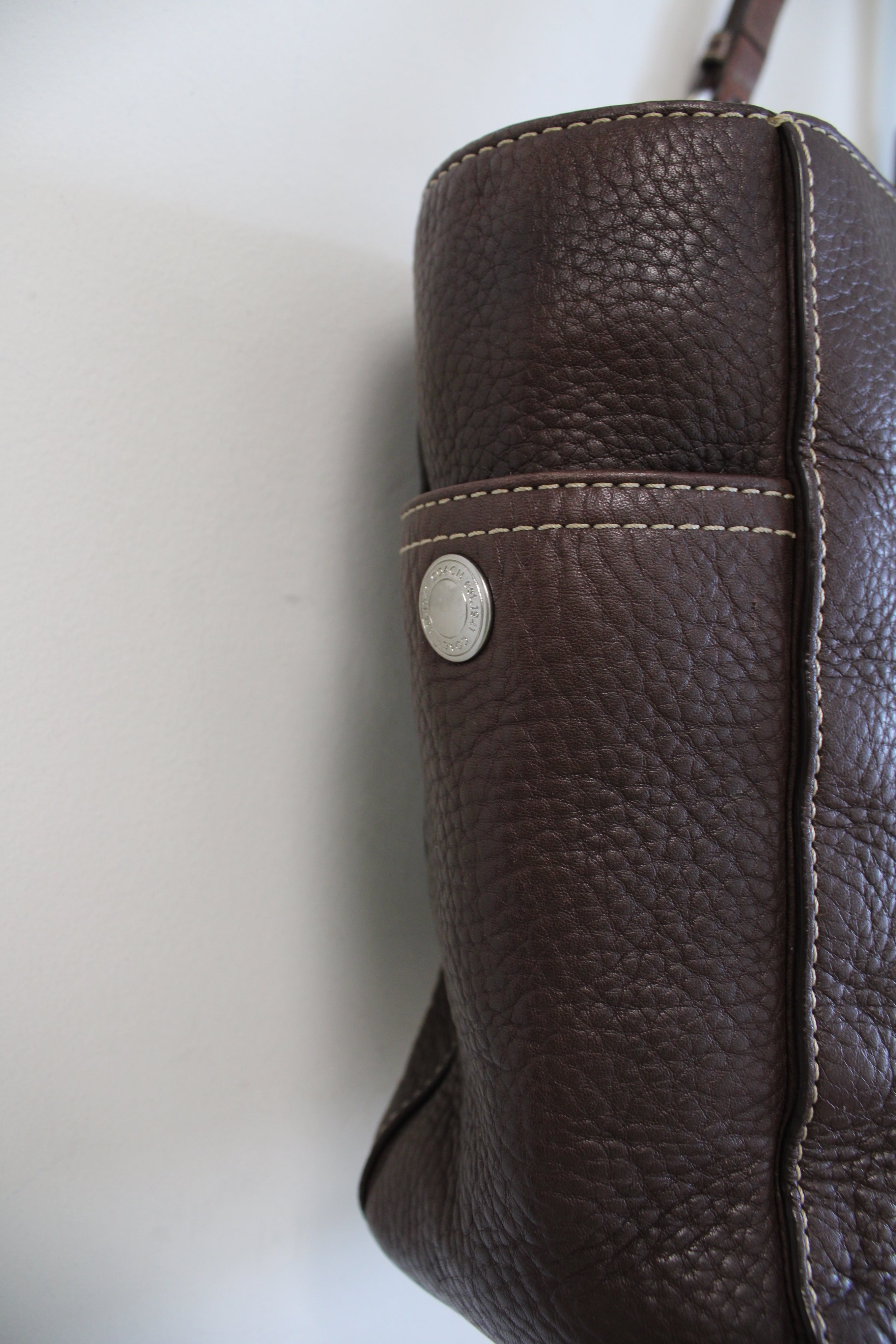 Coach Vintage Chocolate Brown Leather Shoulder Tote F11347 Purse