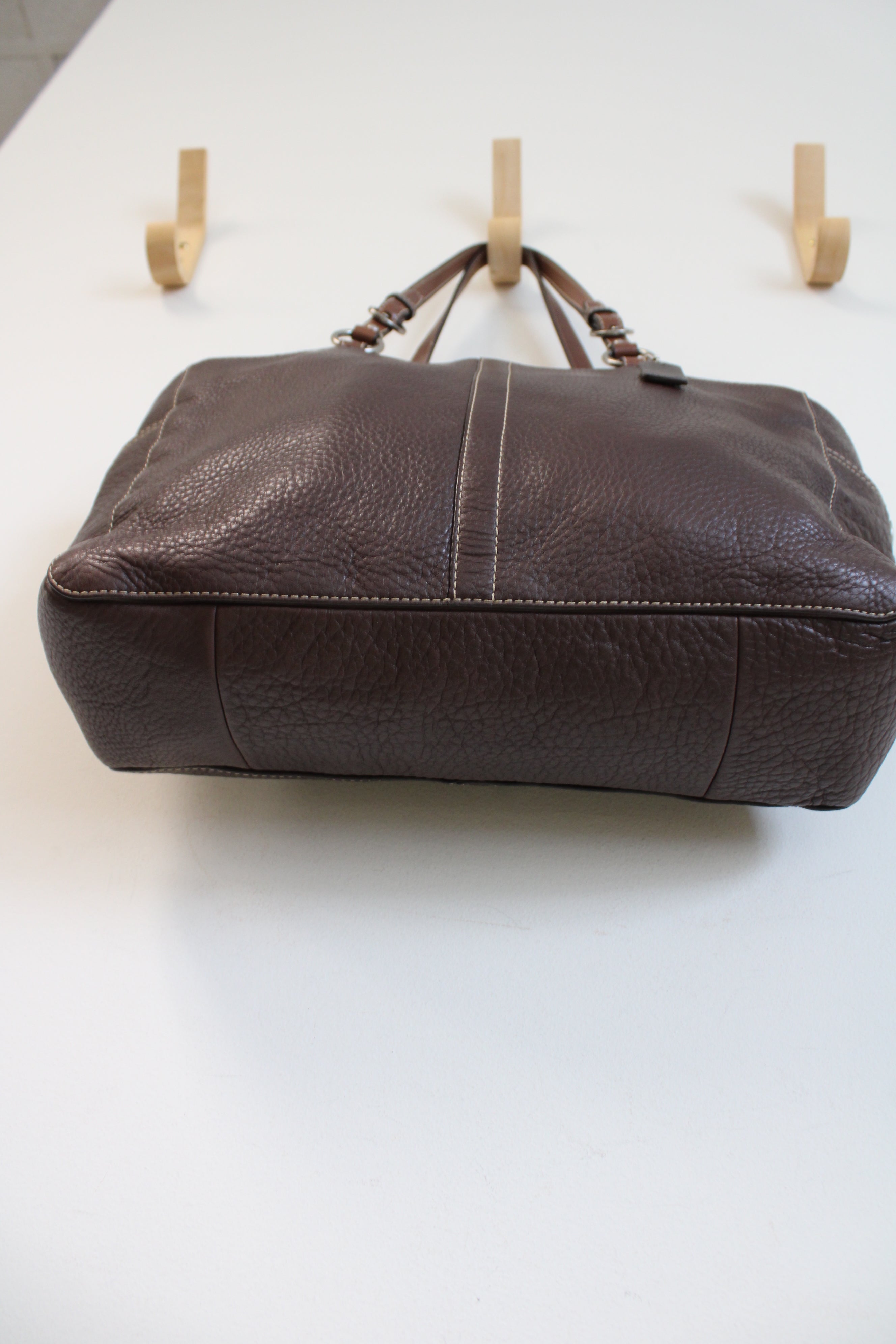 Coach Vintage Chocolate Brown Leather Shoulder Tote F11347 Purse