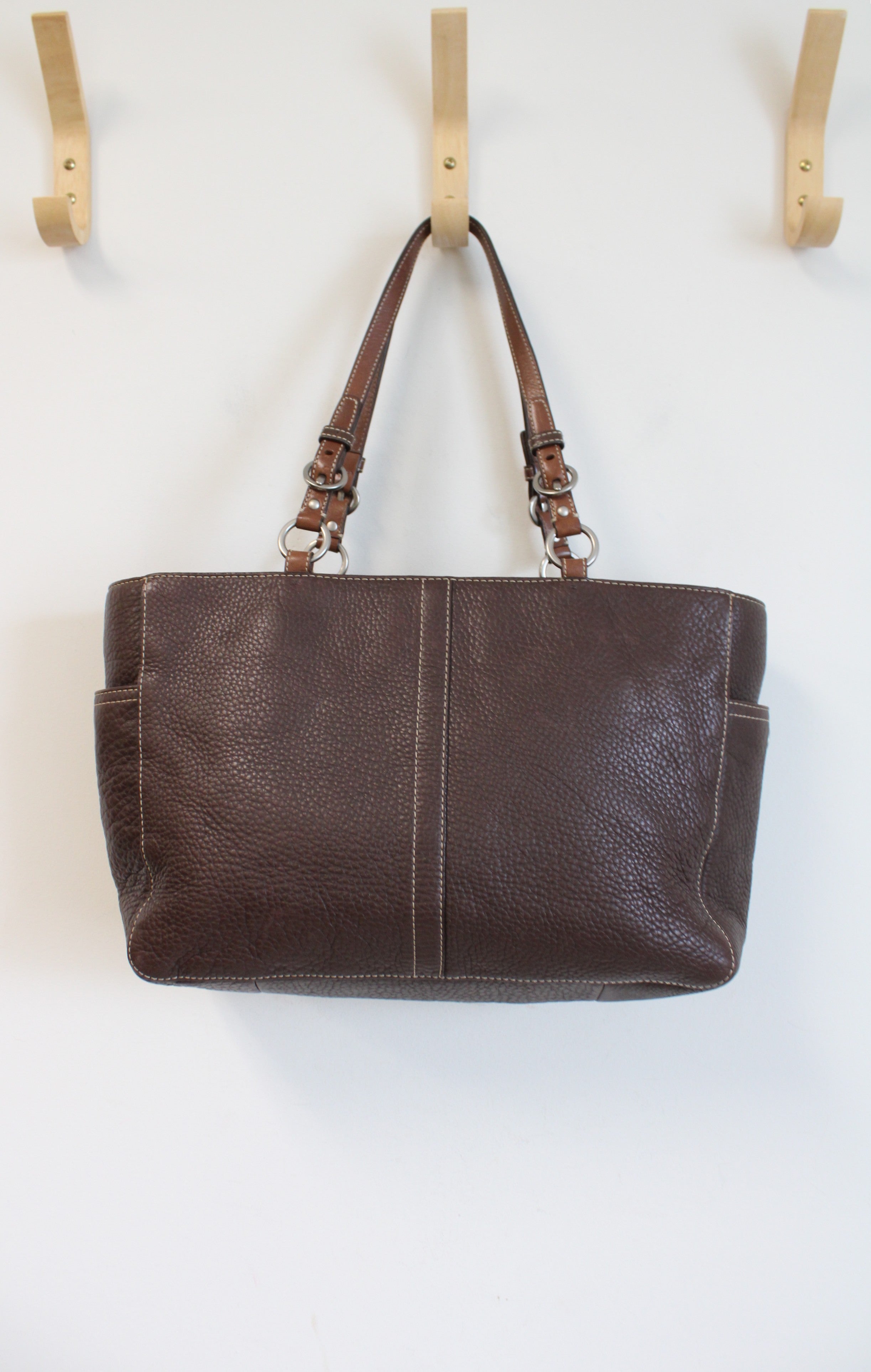 Coach Vintage Chocolate Brown Leather Shoulder Tote F11347 Purse