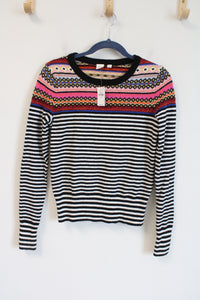 NEW Gap Black & White Striped Ski Sweater | XS