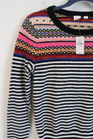 NEW Gap Black & White Striped Ski Sweater | XS